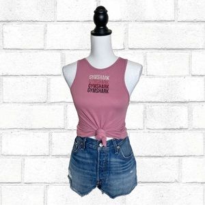 Gymshark Pink Ombré Open Back Logo Athletic Tank Top